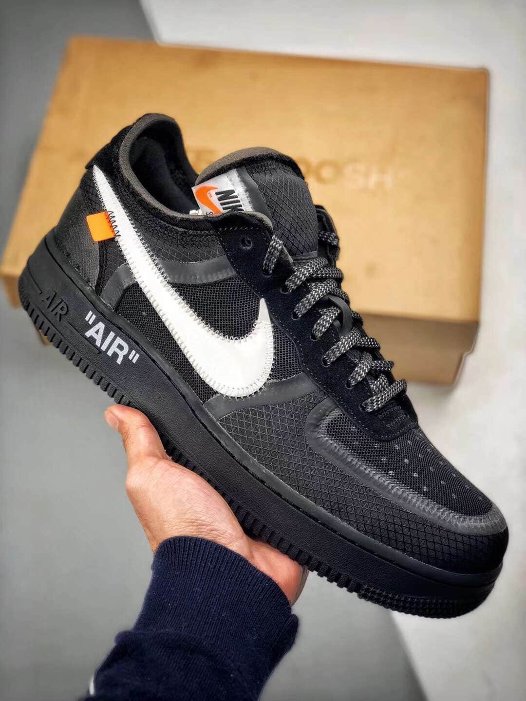 NIKE ナイキ ×OFF-WHITE AIR FORCE 1 LOW AO4606-001 オフホワイト エアフォースワン ローカットスニーカー 26.5cm/US9.5 ブラック